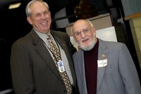 Dr. Ken Graham poses for a photo with Gene Edwards, Class of 1948, the first Rush-Henrietta class. Dr. Ken Graham poses for a photo with Gene Edwards, Class of 1948, the first Rush-Henrietta class.